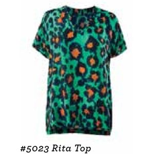 Cabi Green Orange Rita Shirt Top Size Small